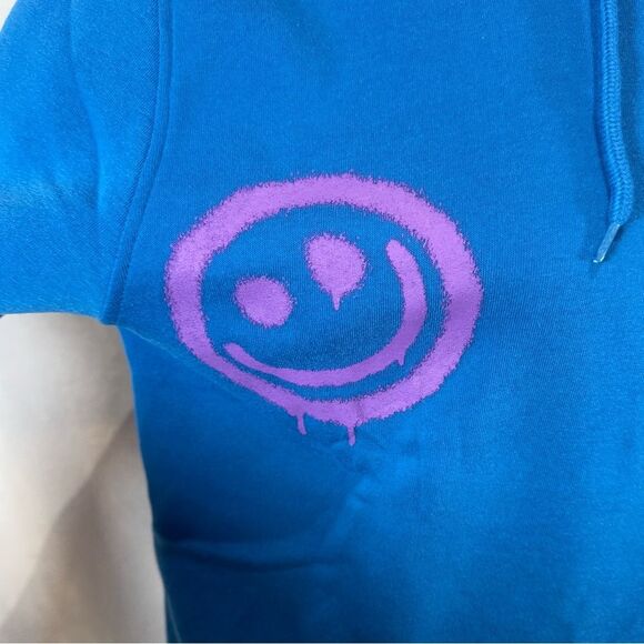 Brooklyn Cloth “Drip All Day” blue smiley hoodie size medium NWT - Picture 3 of 8